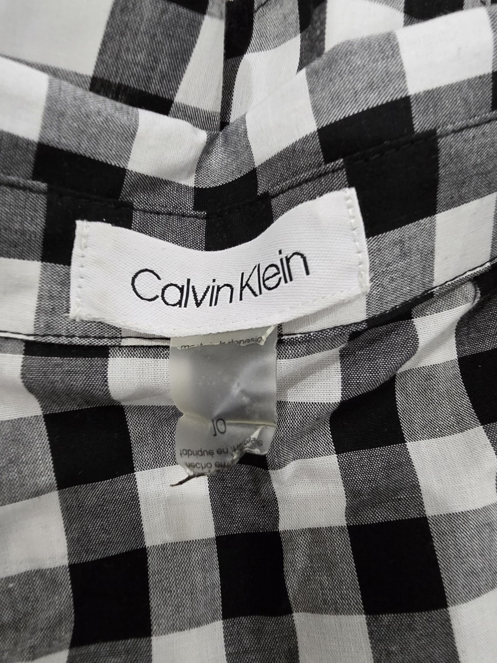 Calvin Klein Black and White Gingham Maxi Shirt Dress Size 10 - Picture 8 of 9